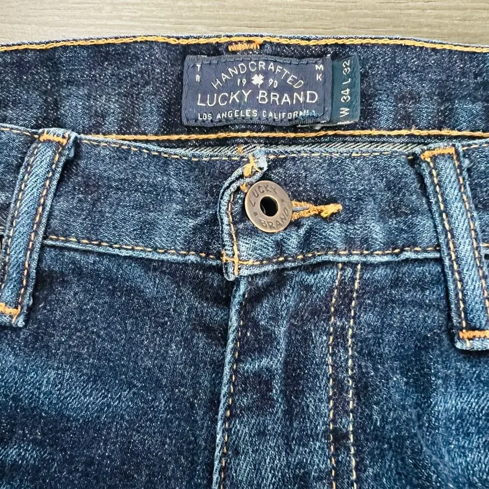 Lucky Brand Jeans Men's Size 34X32 Blue 410 Athletic Fit Straight Leg Denim